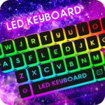 neon led keyboard fonts, rgb android application logo